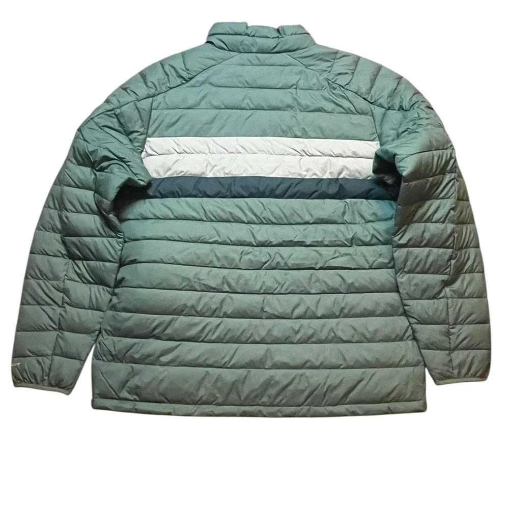 Columbia Mens Large White Out 1.0 FS Omni-Heat Jacket Green Zipper Pockets NWT